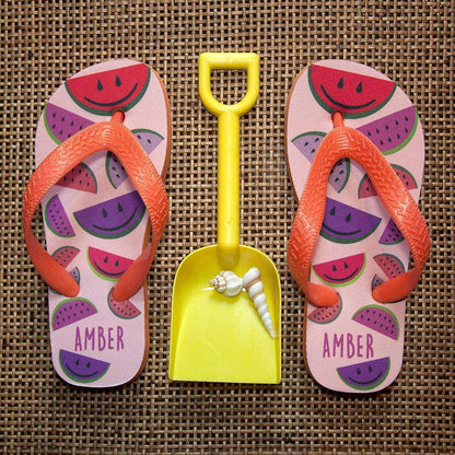 Wild Watermelon Child's Personalised Flip Flops Footwear Treat 