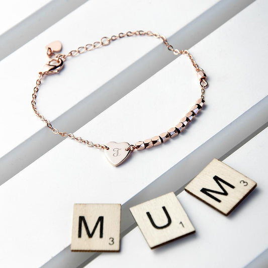 Personalised Heart Charm Bracelet Jewellery Treat 