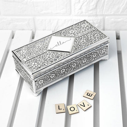 Personalised Silver Trinket Box Box Treat 