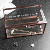 Personalised Rose Gold Glass Jewellery Box Box Treat 