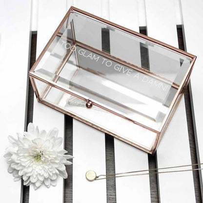 Personalised Rose Gold Glass Jewellery Box Box Treat 