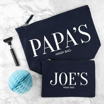 Personalised Daddy & Me Navy Wash Bags Bag Treat 