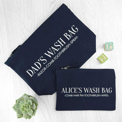 Personalised Daddy & Me Navy Wash Bags Bag Treat 