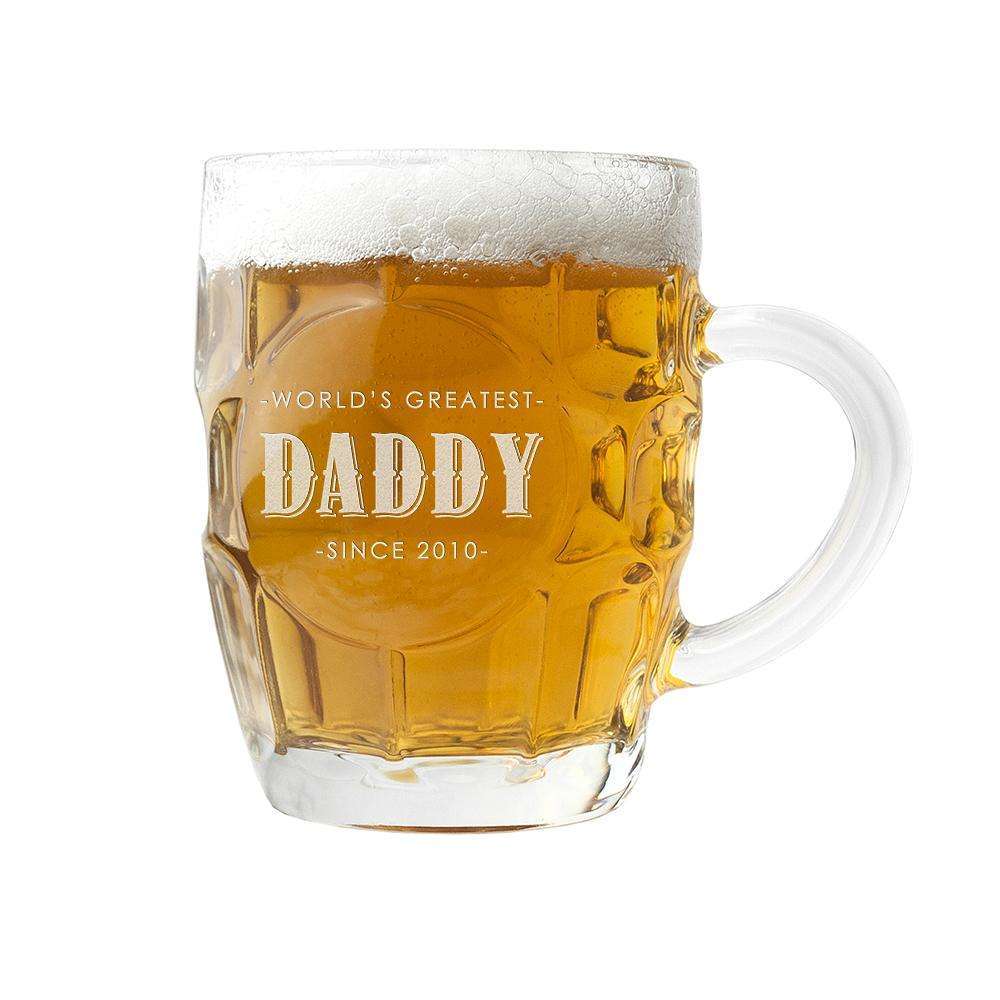 Personalised Father's Day Dimpled Beer Glass Glassware Treat 