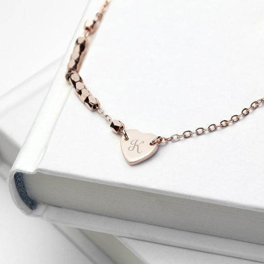 Personalised Heart Charm Bracelet Jewellery Treat 