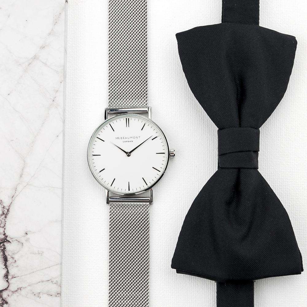 Personalised Men's Metallic Silver Watch Accessories Treat 