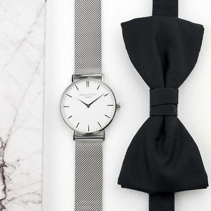 Personalised Men's Metallic Silver Watch Accessories Treat 