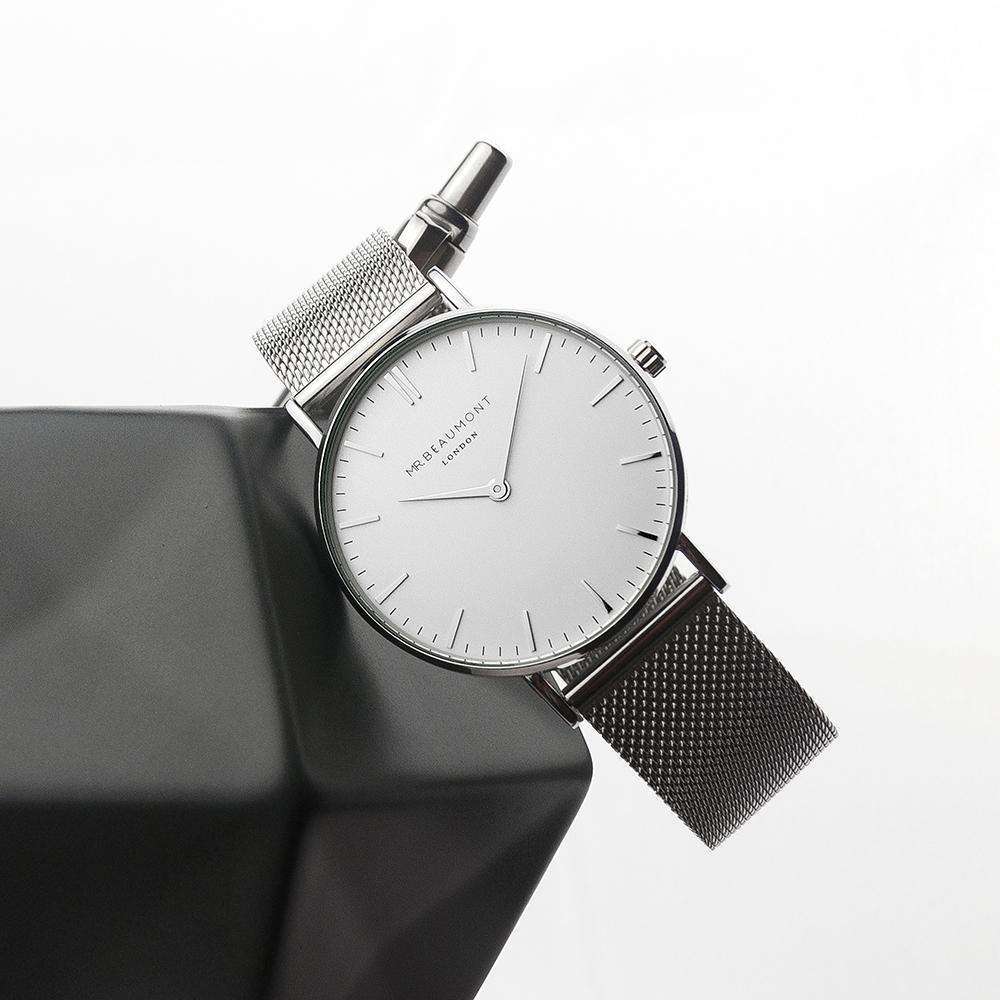 Personalised Men's Metallic Silver Watch Accessories Treat 