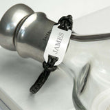 Personalised Men's Statement Leather Bracelet in Black Accessories Treat 