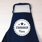 personalised child's apron with custom star baker design