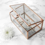 Personalised Rose Gold Glass Jewellery Box Box Treat 