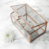 Personalised Rose Gold Glass Jewellery Box Box Treat 