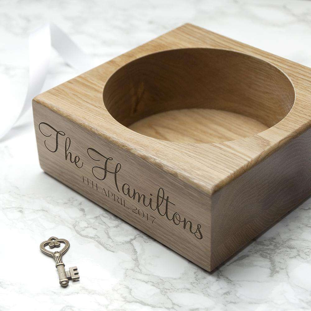 Personalised Solid Oak Champagne Holder Wooden Treat 