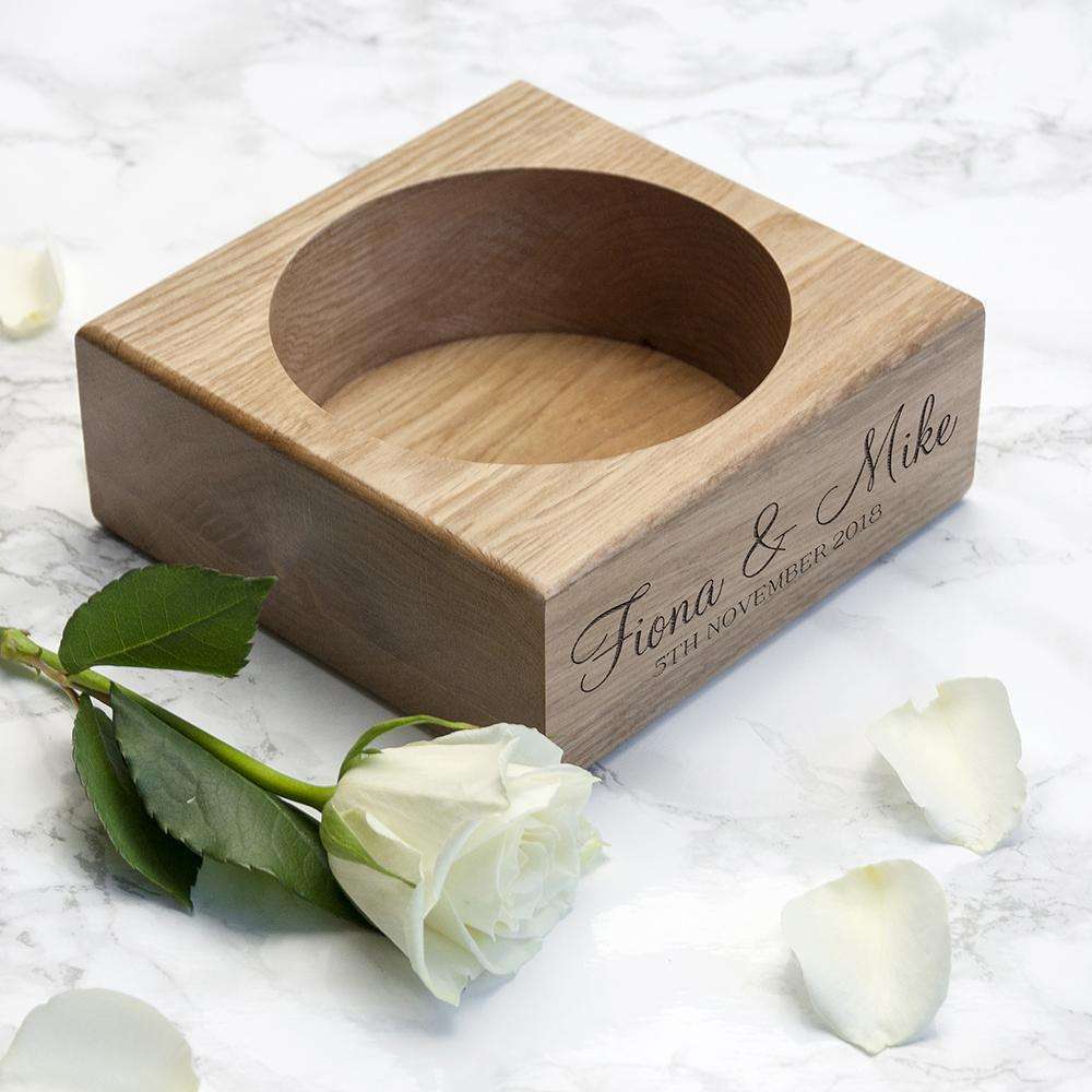 Personalised Solid Oak Champagne Holder Wooden Treat 