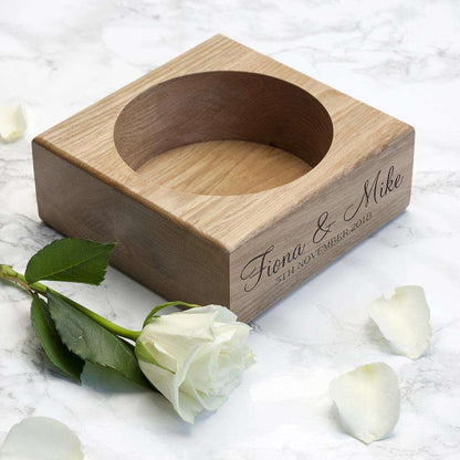 Personalised Solid Oak Champagne Holder Wooden Treat 