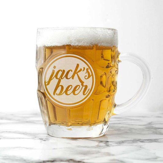 Personalised Statement Dimpled Beer Glass Glassware Treat 