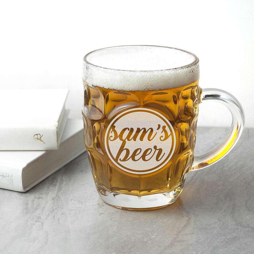 Personalised Statement Dimpled Beer Glass Glassware Treat 