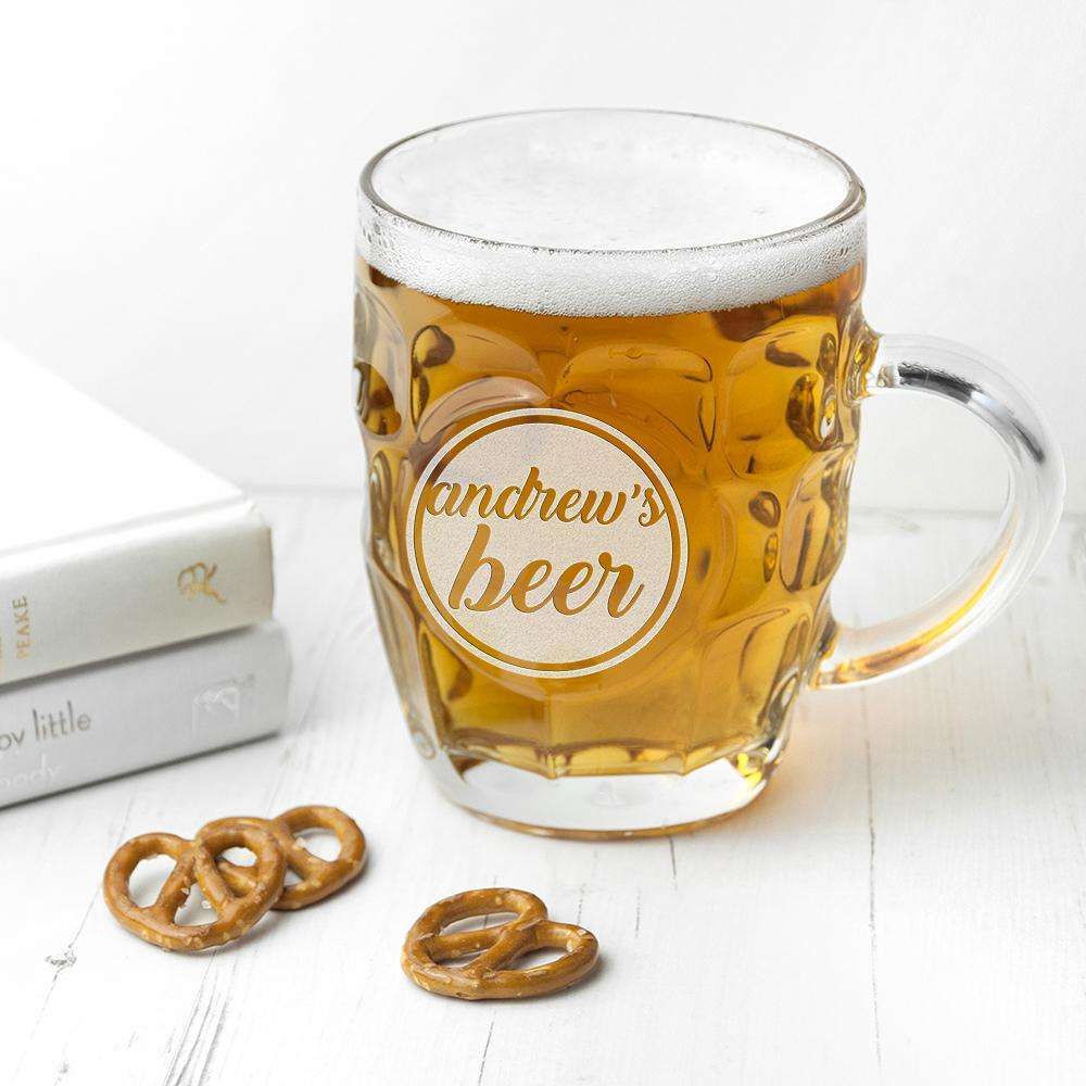 Personalised Statement Dimpled Beer Glass Glassware Treat 