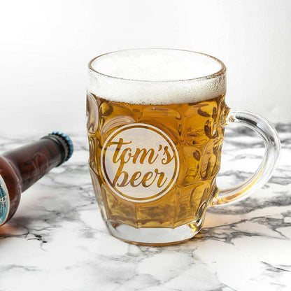 Personalised Statement Dimpled Beer Glass Glassware Treat 