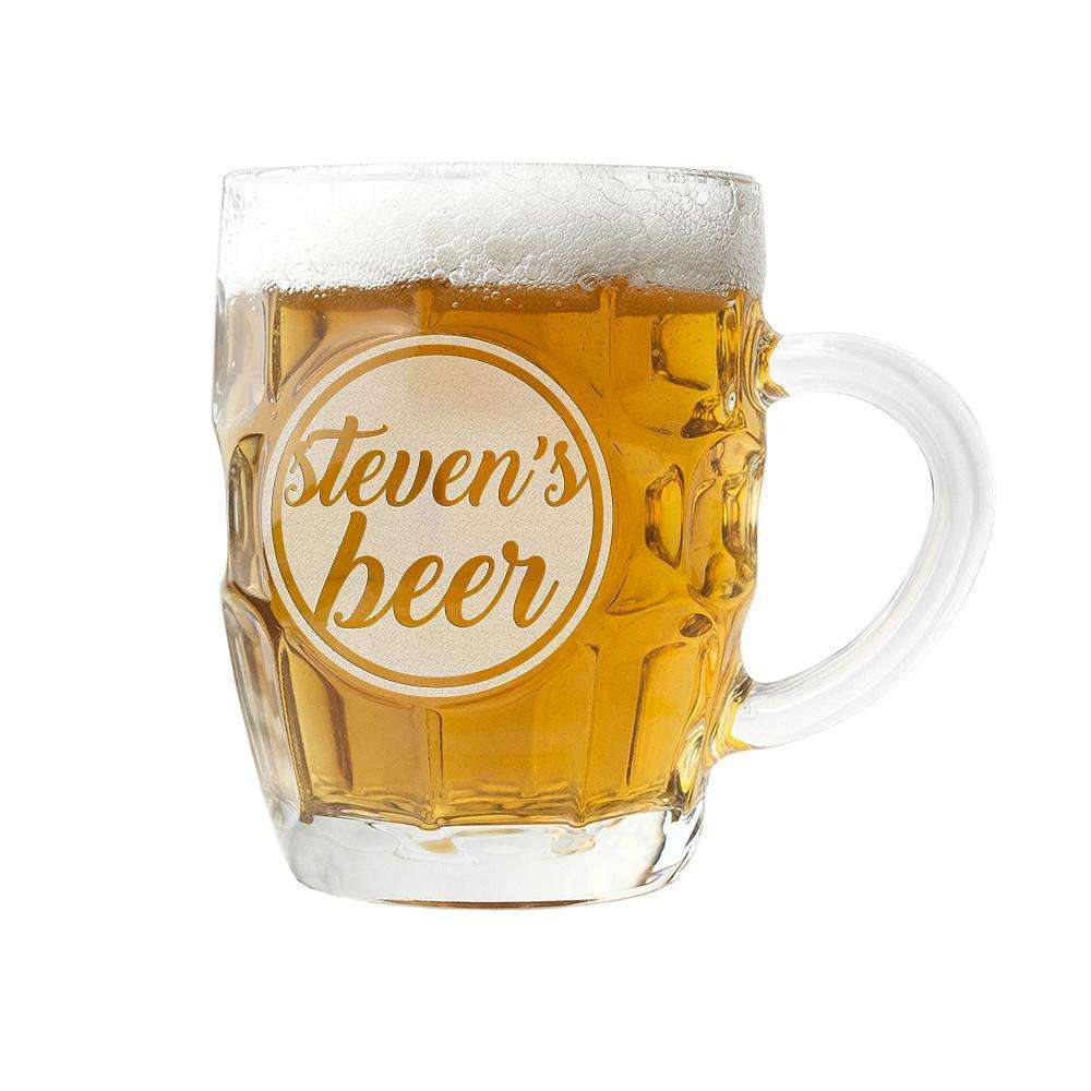 Personalised Statement Dimpled Beer Glass Glassware Treat 
