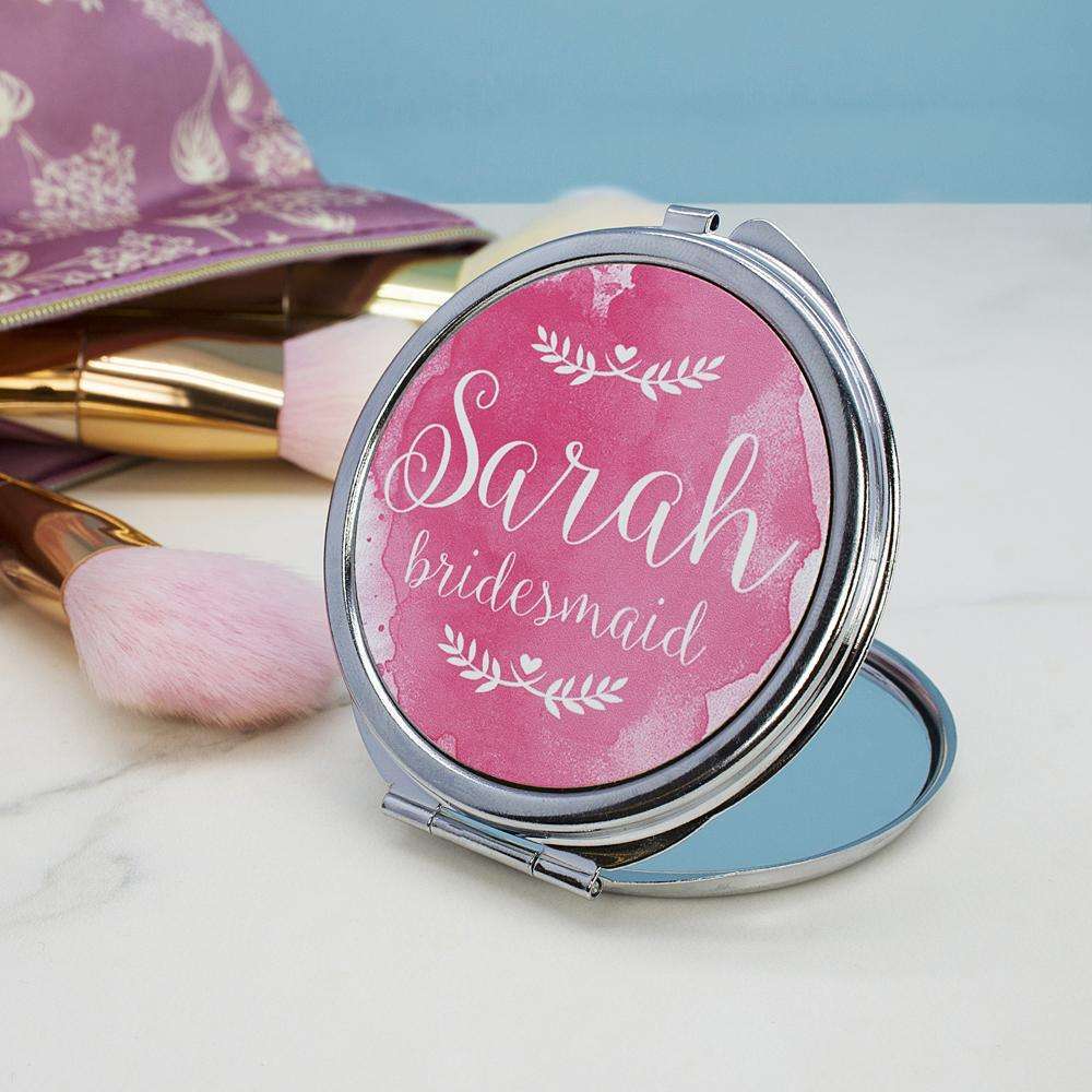 Personalised Wedding-Glam Compact Mirrors - Round Accessories Treat 