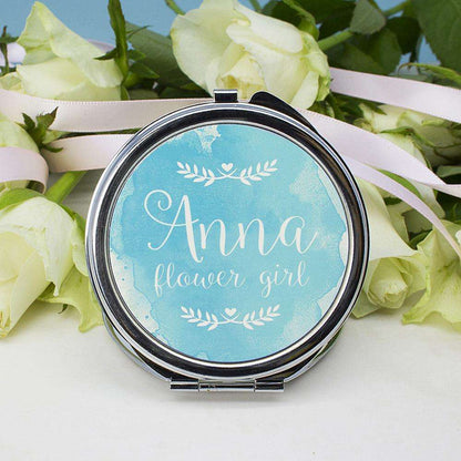 Personalised Wedding-Glam Compact Mirrors - Round Accessories Treat 