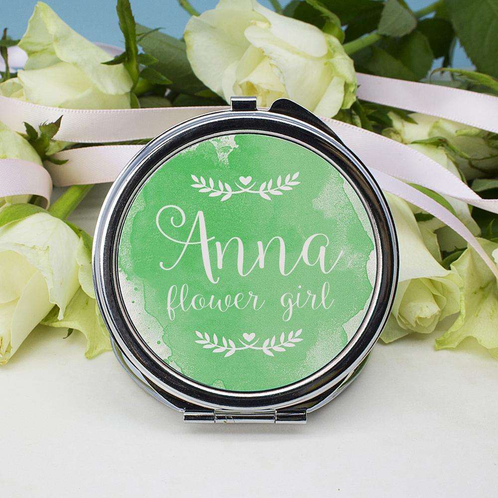 Personalised Wedding-Glam Compact Mirrors - Round Accessories Treat 