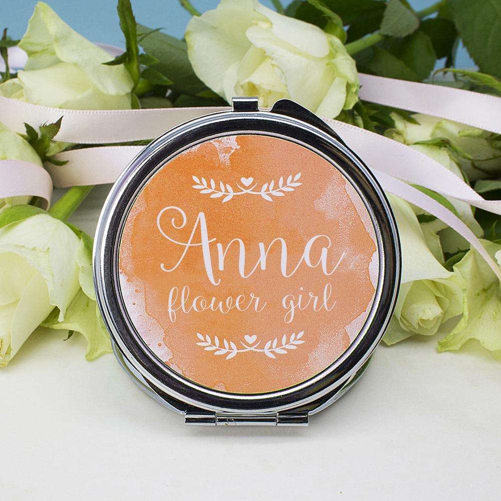 Personalised Wedding-Glam Compact Mirrors - Round Accessories Treat 