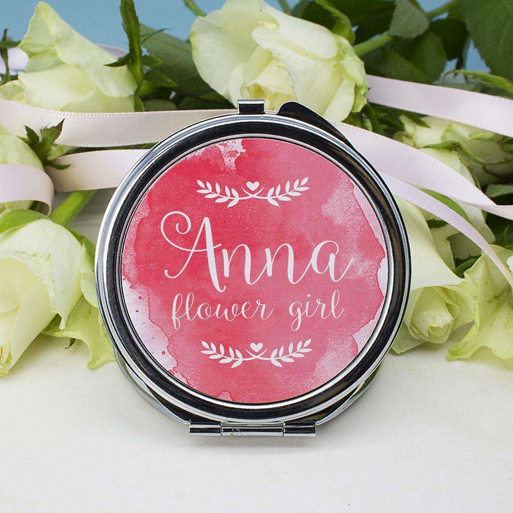 Personalised Wedding-Glam Compact Mirrors - Round Accessories Treat 