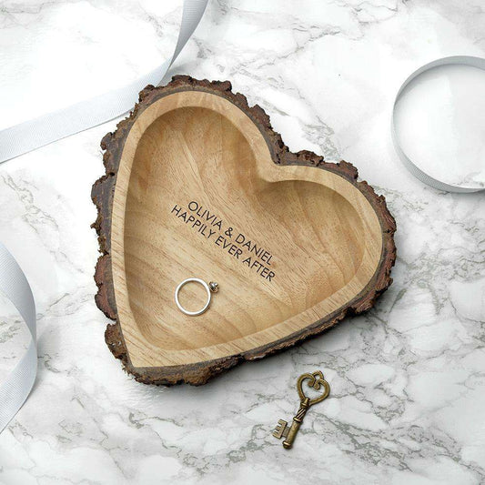 Rustic Carved Wooden Heart Dish Wooden Treat 