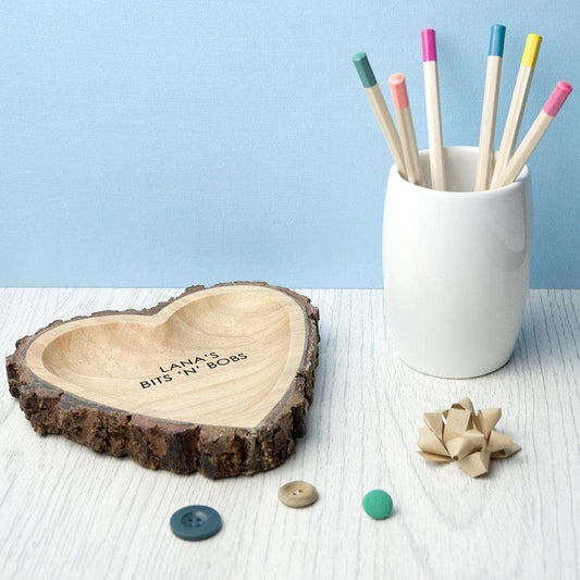 Rustic Carved Wooden Heart Dish Wooden Treat 