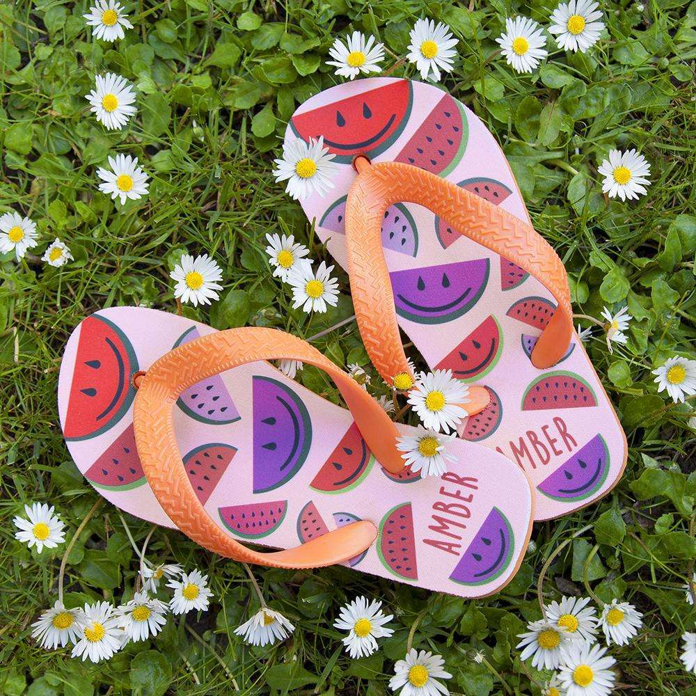 Wild Watermelon Child's Personalised Flip Flops Footwear Treat 