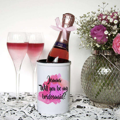 Will You Be My Bridesmaid Personalised Miniature Champagne Bucket Ceramic Treat 