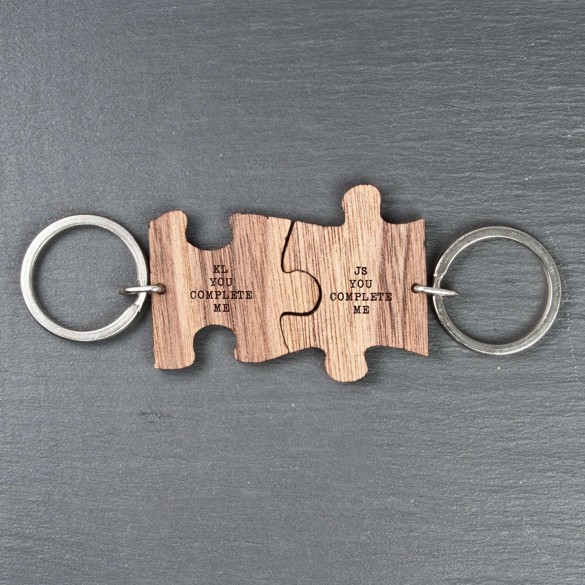 You Complete Me Romantic Jigsaw Keyring Keyrings Treat 
