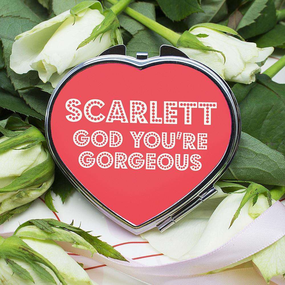 You're Gorgeous! Personalised Heart Compact Mirror Accessories Treat 