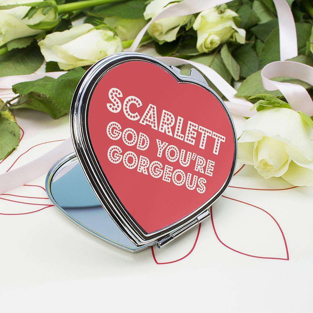 You're Gorgeous! Personalised Heart Compact Mirror Accessories Treat 